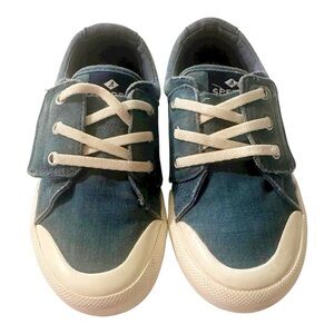 SPERRY Teal Blue Toddler Canvas Sneakers Size 11 Medium